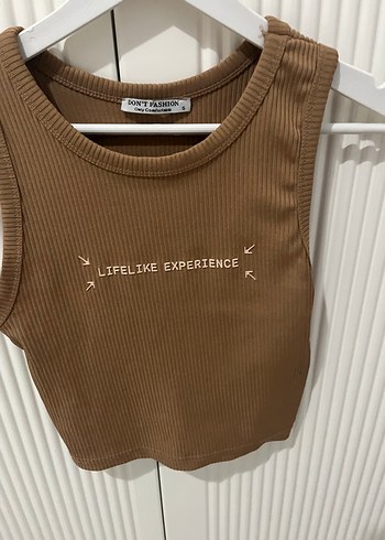 Kahverengi Baskılı Sıfır Crop - Görsel 2