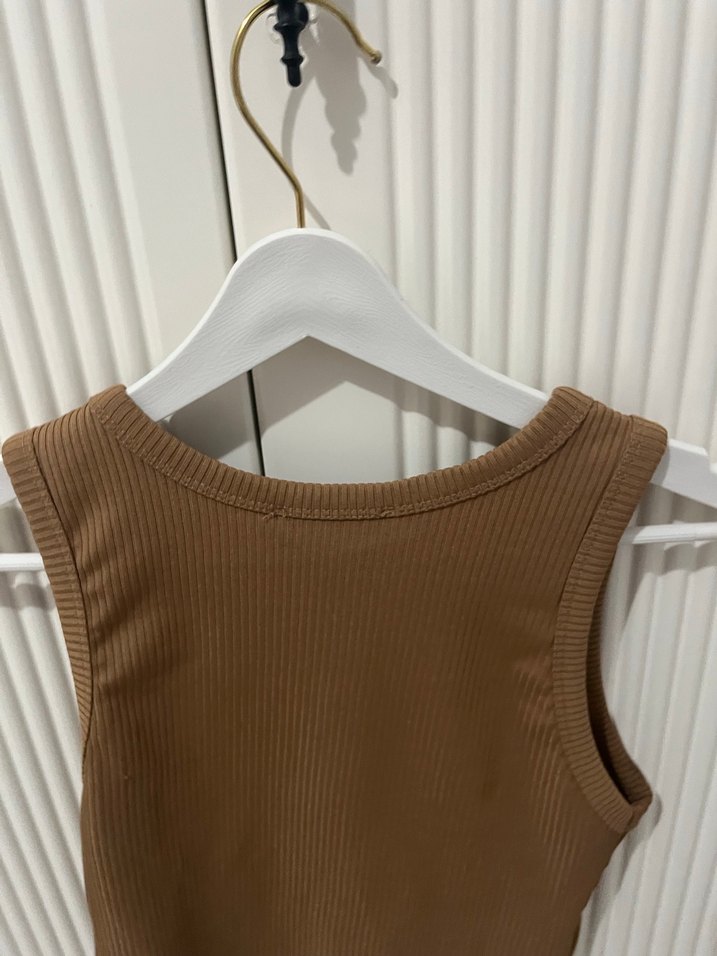 Kahverengi Baskılı Sıfır Crop - Görsel 3