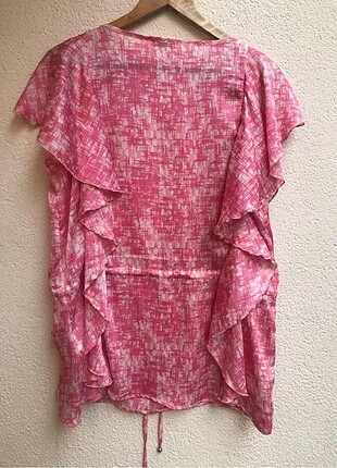 xl Beden pembe Renk Saten bluz