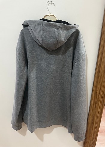 Beşiktaş Siyah Gri / siyah Kapüşonlu Fermuarlı Erkek Sweatshirt