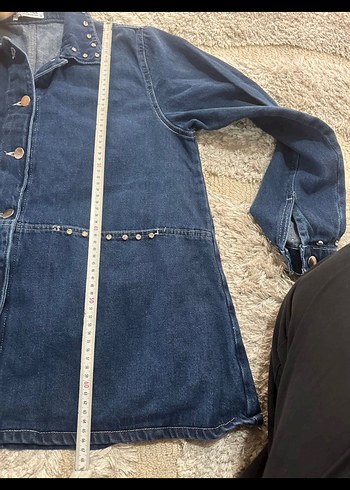 44 Beden mavi Renk Kadın Lacivert Denim Ceket
