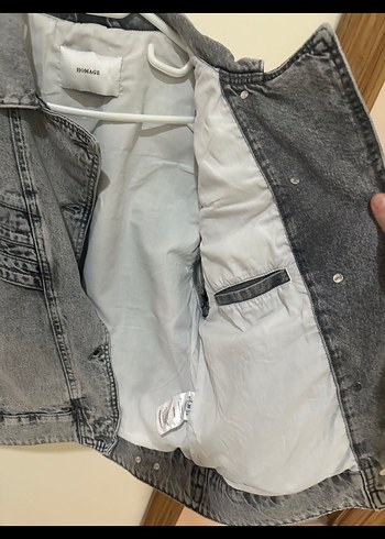 Zara Düğmeli Gri Kadın Denim Ceket