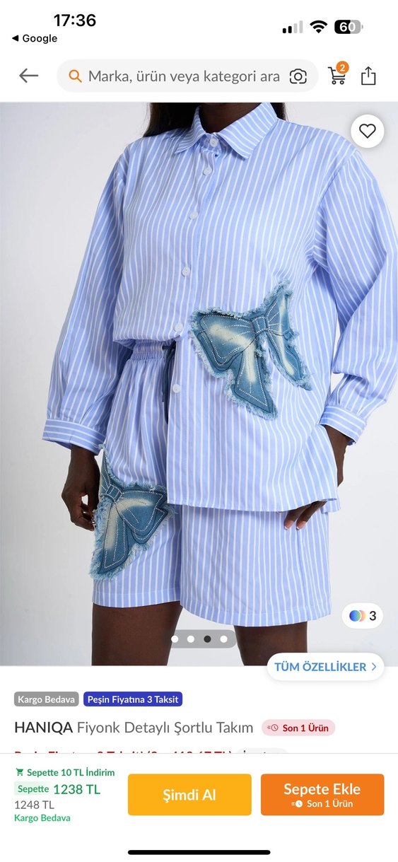 Mavi Kelebek Desenli takım - Görsel 2