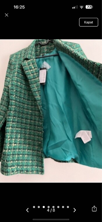 42 Beden yeşil Renk Ceket blazer