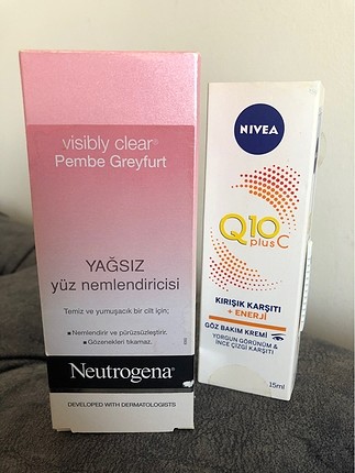 Neutrogena Nemlendirici ve Nivea Göz Kremi