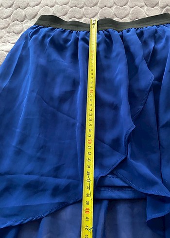 Lacivert Midi tül detaylı etek - Görsel 6