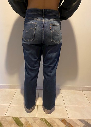 Levis Kadin Mavi Denim Midi Boy Regular Fit Levis Jean