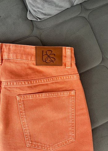 s Beden turuncu Renk Denim Etek