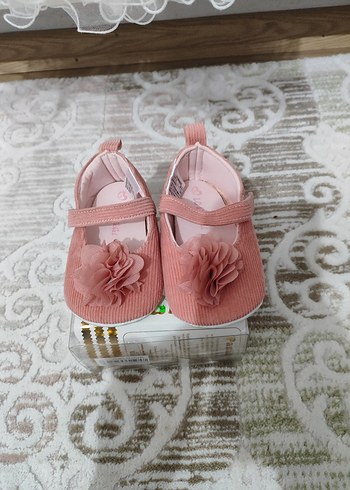 Pembe Fırfırlı Kız Bebek İlk Adım Ayakkabısı