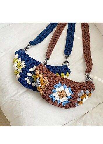 Beden çeşitli Renk Örgü Tasarım Çanta