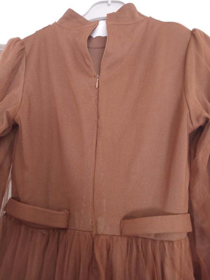 Uzun Vintage Drapeli Kadın Abiye Elbise - Görsel 5