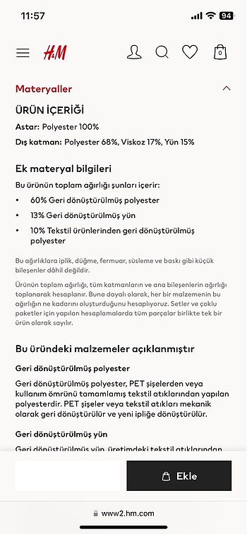 38 Beden ten rengi Renk HM kaban bej