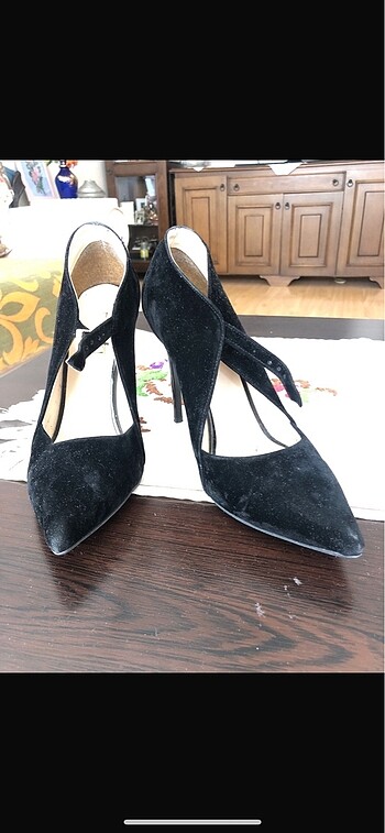 Diğer Siyah süet stiletto, çok şık ve tarz bir model