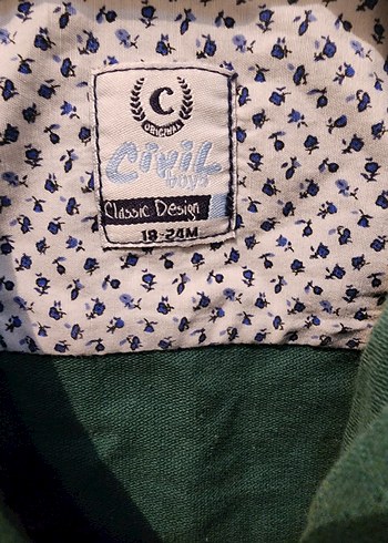 Erkek Çocuk Koyu Yeşil Pamuklu Gömlek - Görsel 2