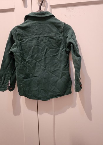 Erkek Çocuk Koyu Yeşil Pamuklu Gömlek - Görsel 4