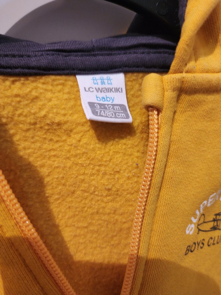 Erkek Çocuk Sarı Kapüşonlu Fermuarlı Sweatshirt - Görsel 3