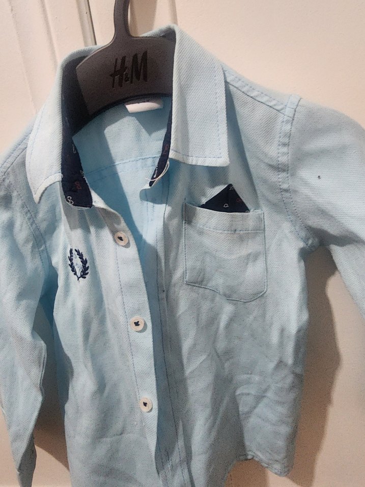 Erkek Çocuk Mavi Denim Gömlek - Görsel 2