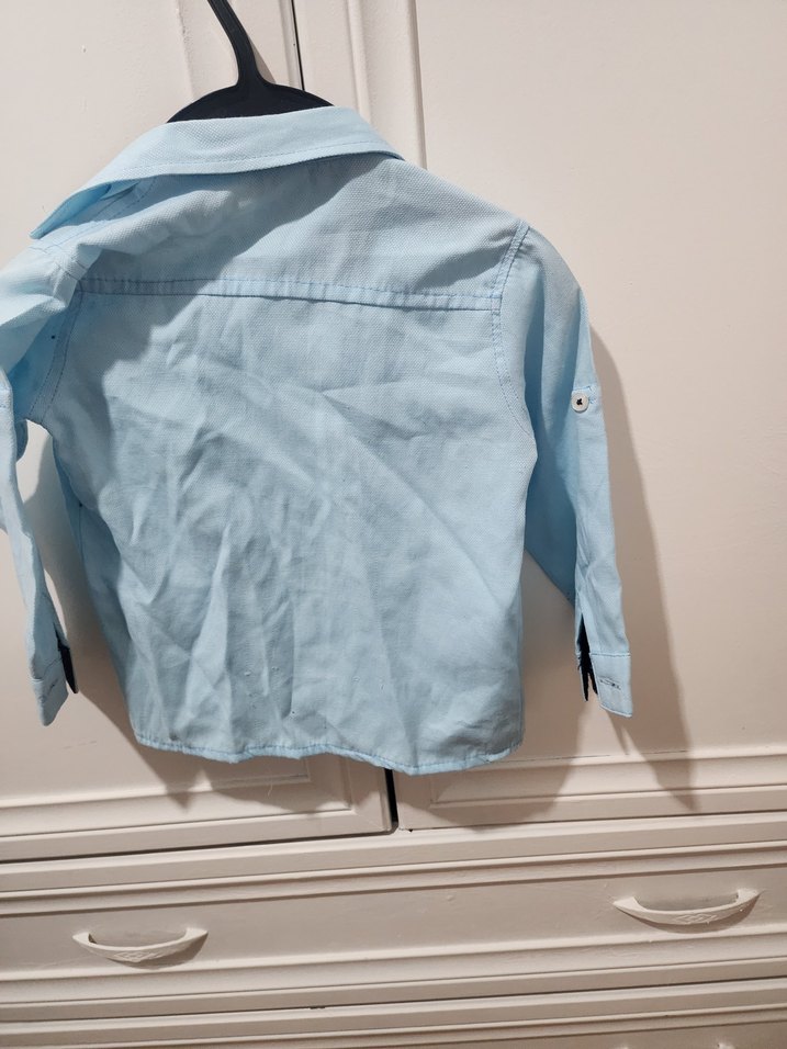 Erkek Çocuk Mavi Denim Gömlek - Görsel 3