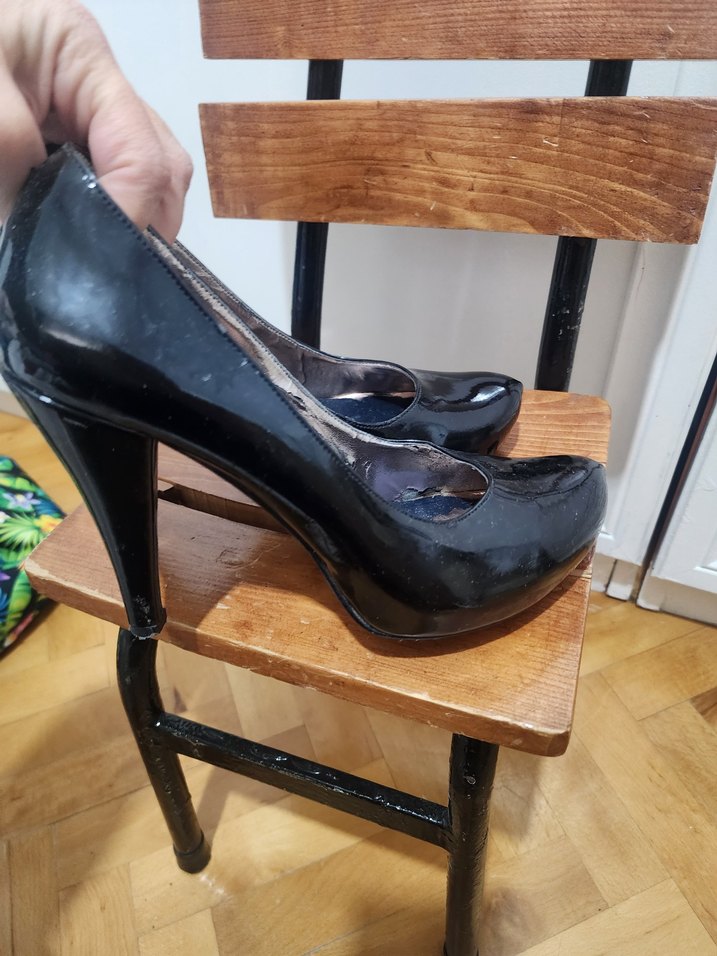 Parlak Siyah Tokalı Stiletto Topuklu Kadın Ayakkabı - Görsel 4