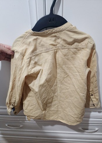 Bej Erkek Çocuk Keten Gömlek - Görsel 3