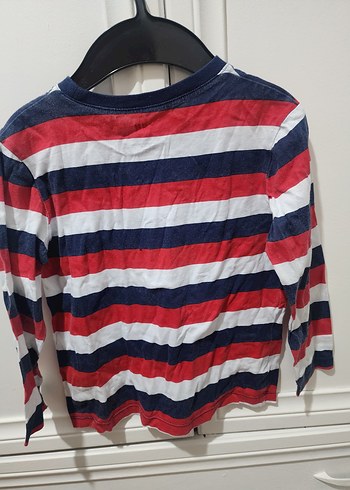 Çizgili Erkek Çocuk Uzun Kollu Pamuklu Tişört - Görsel 3