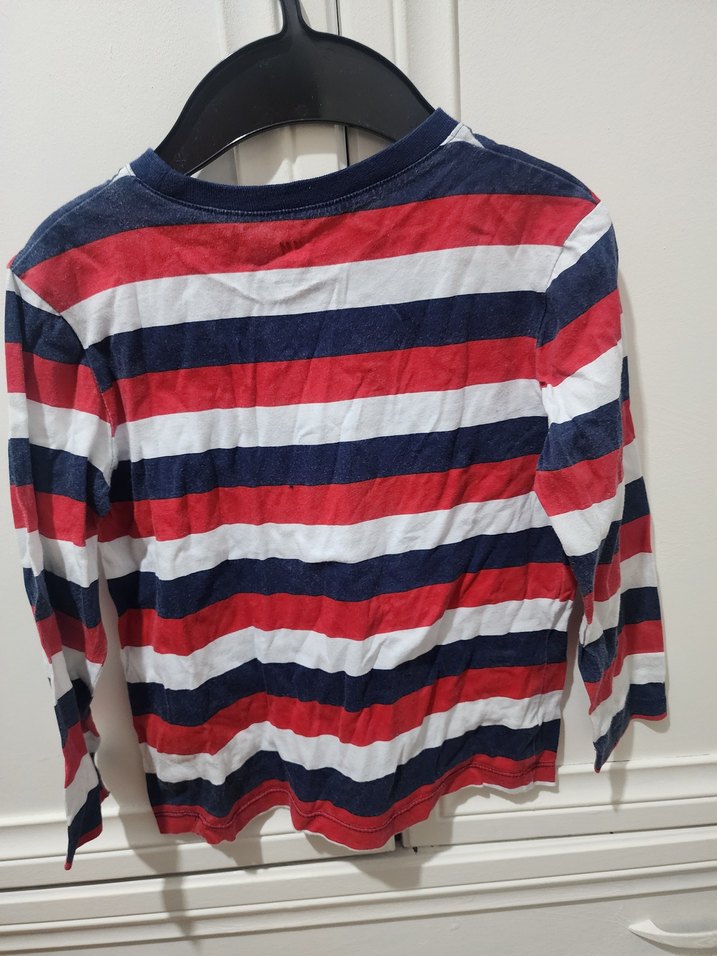 Çizgili Erkek Çocuk Uzun Kollu Pamuklu Tişört - Görsel 3