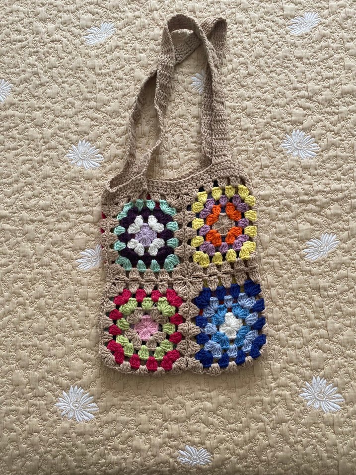 Renkli Örgü Bohem Kadın Çanta - Görsel 2