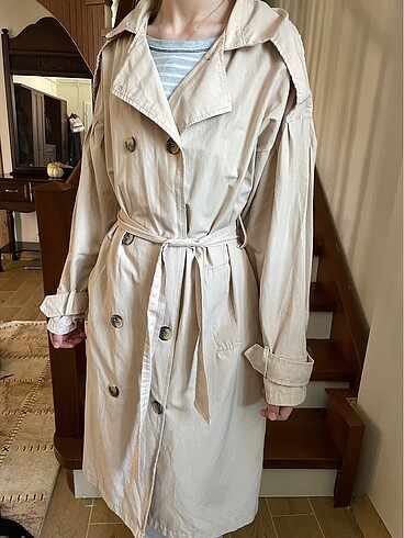 Bej oversize trençkot