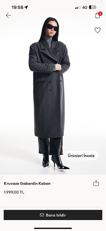 H&M gabardin kumaş Kaban