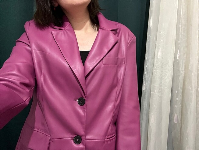 bershka suni deri blazer ceket