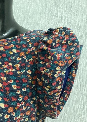 Çiçek Desenli Kısa Bohem Elbise Koton - Görsel 3