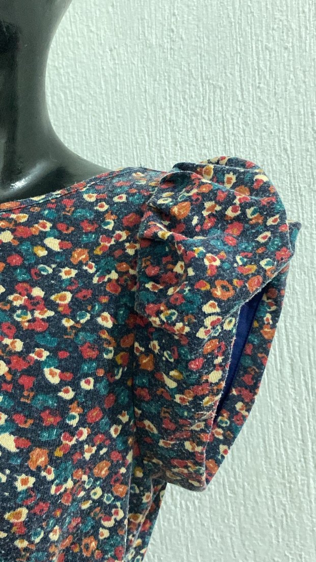 Çiçek Desenli Kısa Bohem Elbise Koton - Görsel 3