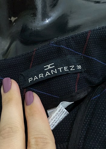 Kadın  Kareli Kumaş Pantolon Parantez - Görsel 3