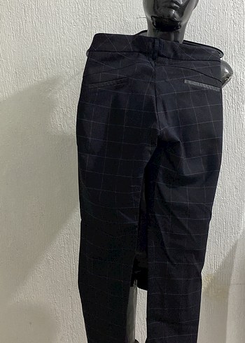 Kadın  Kareli Kumaş Pantolon Parantez - Görsel 2