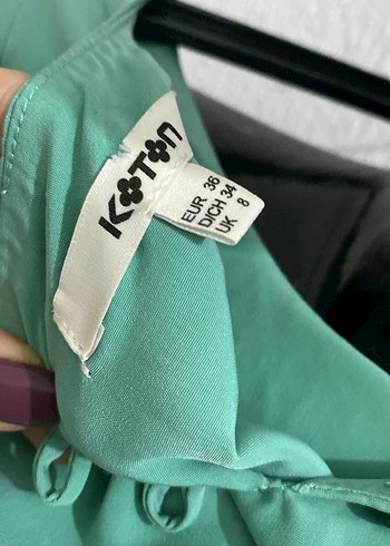 Yeşil V Yaka Midi Elbise Koton - Görsel 3