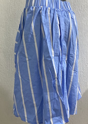 Mavi Çizgili midi etek defacto - Görsel 2