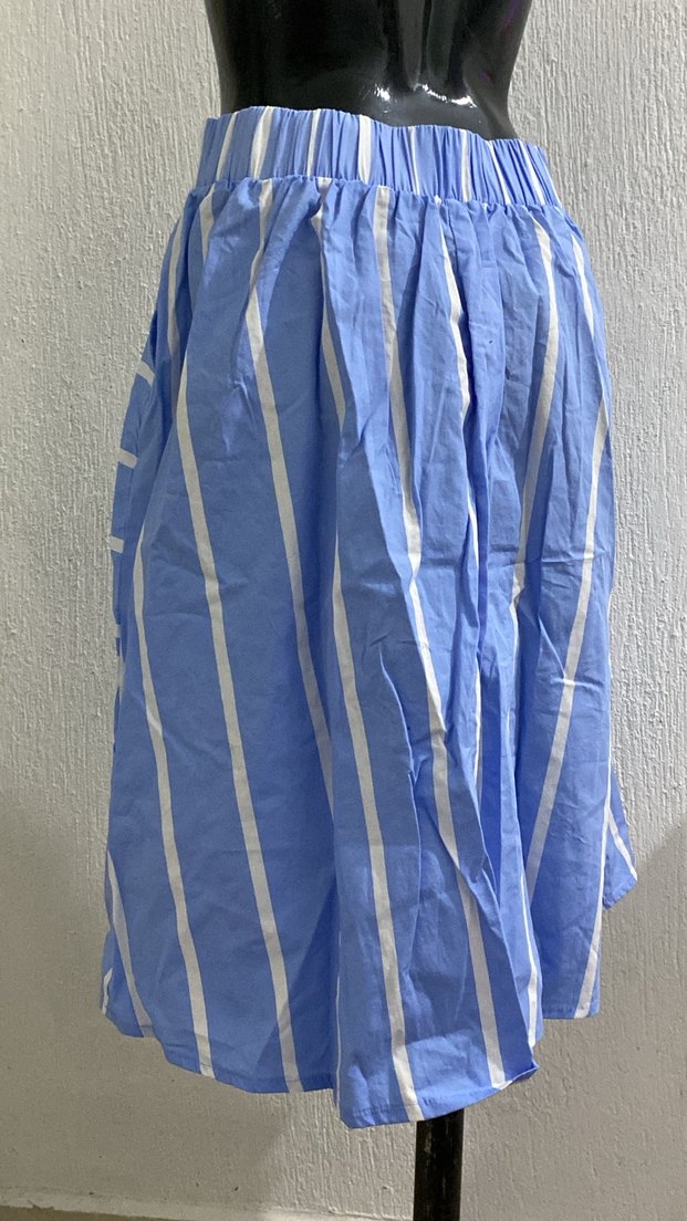 Mavi Çizgili midi etek defacto - Görsel 2