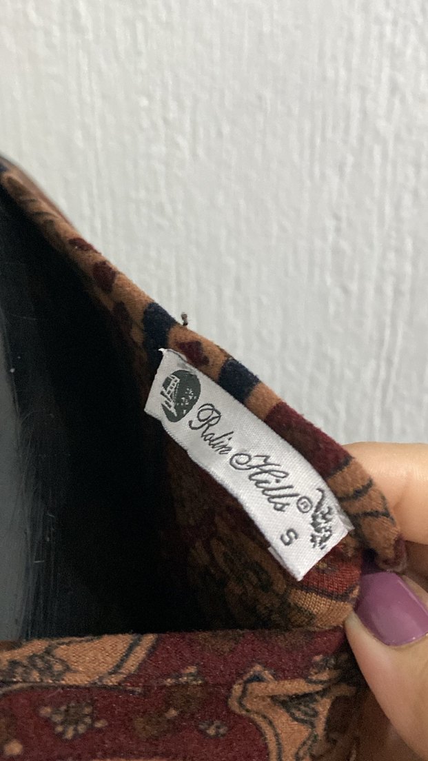 Bohem V Yaka Uzun Kahverengi Elbise - Görsel 3