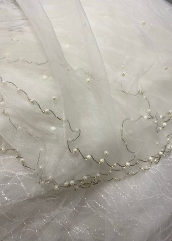 V Yaka Bohem Tarz Beyaz Uzun Gelinlik - Görsel 7