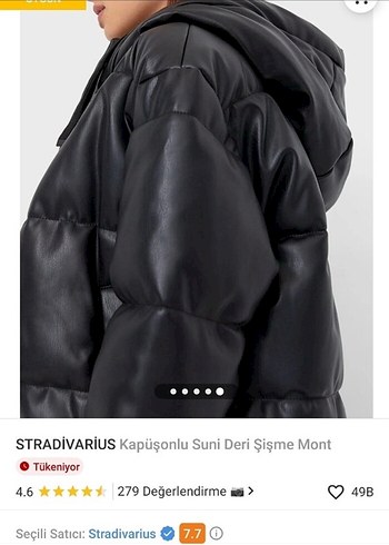 xs Beden siyah Renk Stradivarius Siyah Kapüşonlu Deri Mont