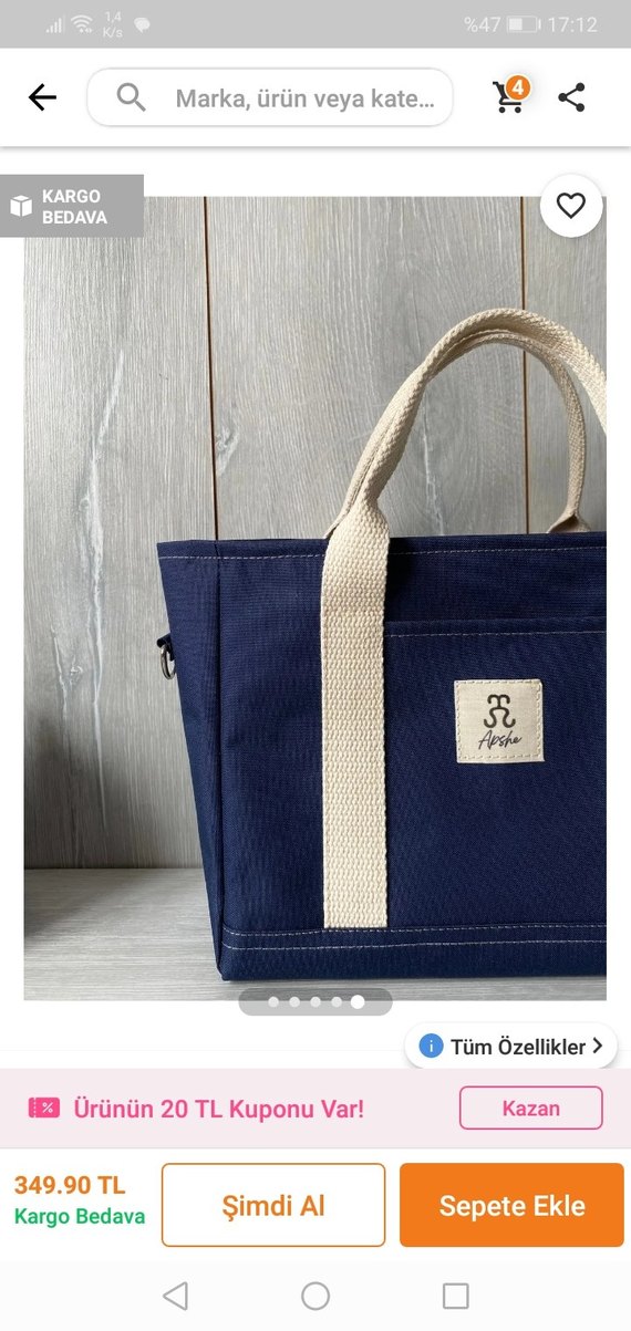 Lacivert Denim Kol Çantası - Görsel 3