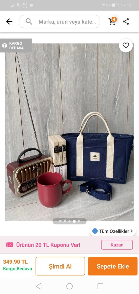 Lacivert Denim Kol Çantası - Görsel 2