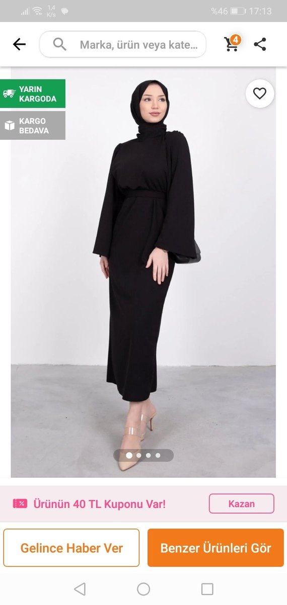 Uzun Siyah Kadın Takım Kemerli - Görsel 3