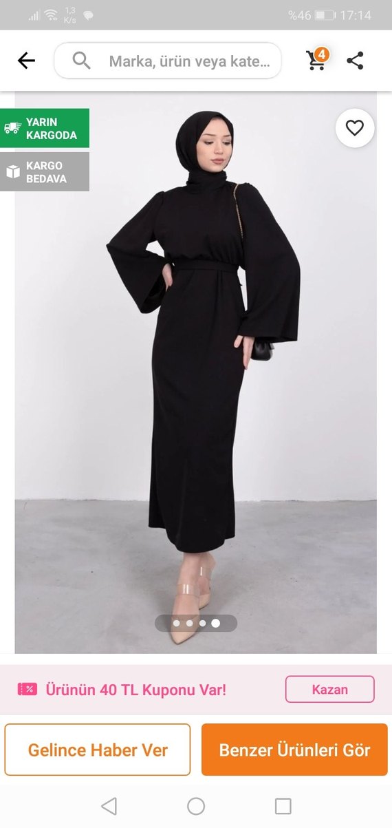 Uzun Siyah Kadın Takım Kemerli - Görsel 2