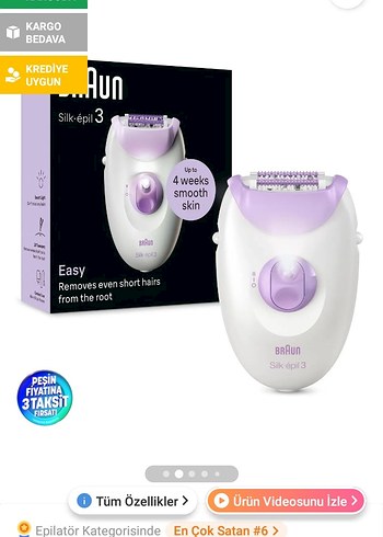 Braun Silk-épil 3 Pastel Beyaz Epilatör