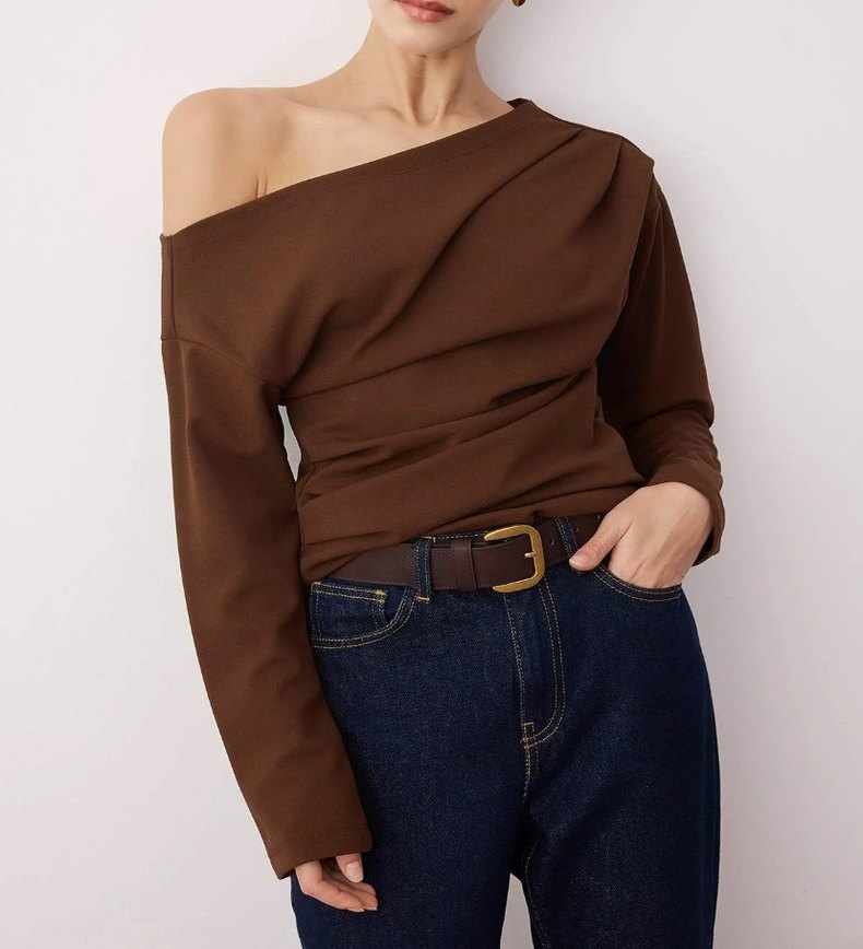 Kahverengi bluz - Görsel 2