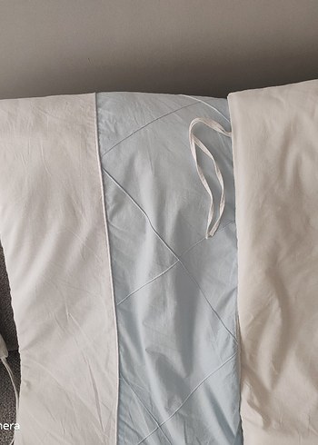 Nakış Detaylı Mavi Beyaz Bebek  Nevresim Takımı Korumalıklı - Görsel 7