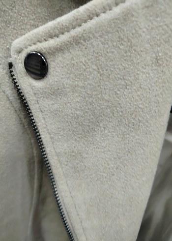 Bej Süet Kadın Kemerli kaşe Ceket - Görsel 3