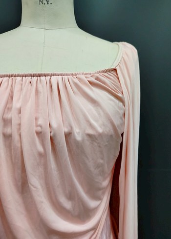 Pudra Pileli Mini Abiye Elbise - Görsel 3