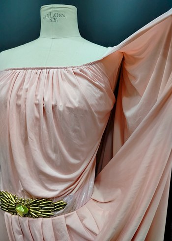 Pudra Pileli Mini Abiye Elbise - Görsel 4